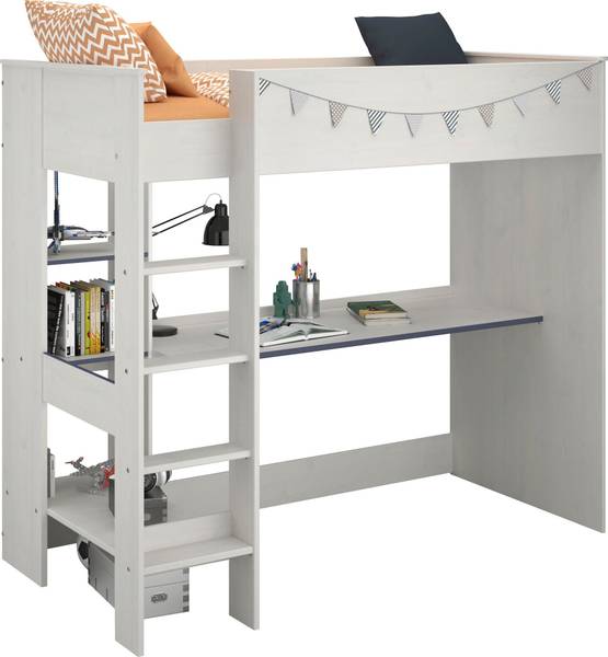 Hochbett Smoozy3 Weiß - Holzwerkstoff - 206 x 180 x 108 cm