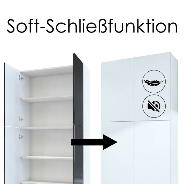 Aktenschrank Elona M1 Schwarz - Weiß
