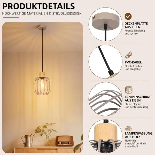 Pendelleuchte Foreman II Grau - Metall - 18 x 145 x 10 cm