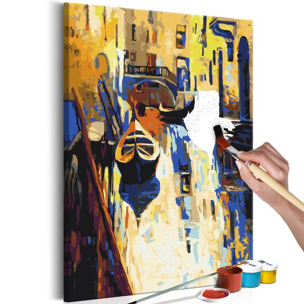 Wandbild Malen nach Zahlen Städte Yuf Baumwollstoff - 40 x 60 x 2 cm