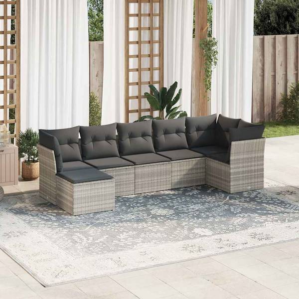 Garten-Lounge-Set 3034254-1 7-teilig Hellgrau