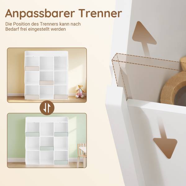 Kinderregal KMB120-W Weiß - Holzwerkstoff - 95 x 105 x 34 cm