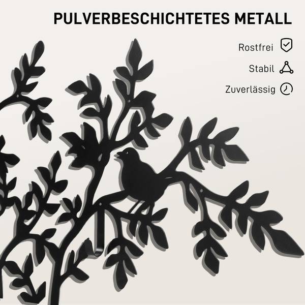 Garderobenhaken 837-585V00BK Schwarz - Metall - 5 x 175 x 120 cm