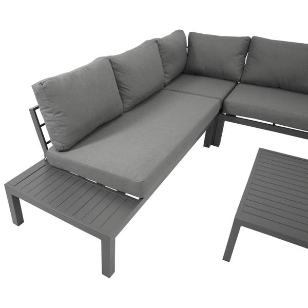 Loungeset ROVIGNO 2-teilig Grau - Webstoff - Aluminium - 234 x 82 x 76 cm