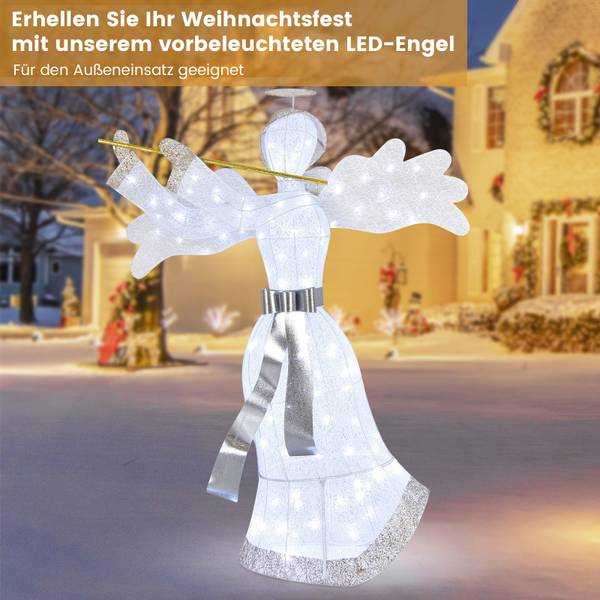 Leuchtender Engel OY46131PQDE Weiß - Kunststoff - 37 x 150 x 62 cm