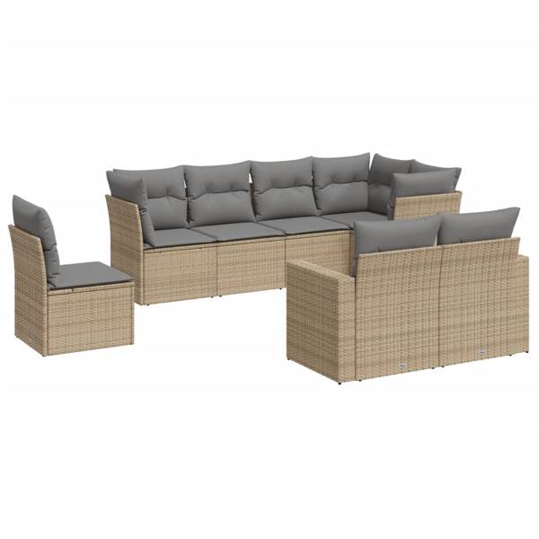 Garten-Lounge-Set 3034329-1 8-teilig Beige - Grau