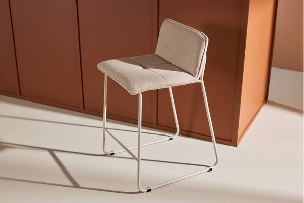 Barstoel Bisbee set van 2 beige - textiel - 45 x 85 x 50 cm