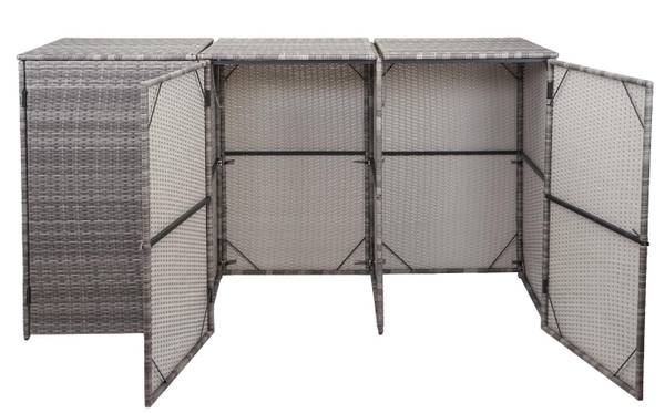 3er-Mülltonnenverkleidung E25 Grau