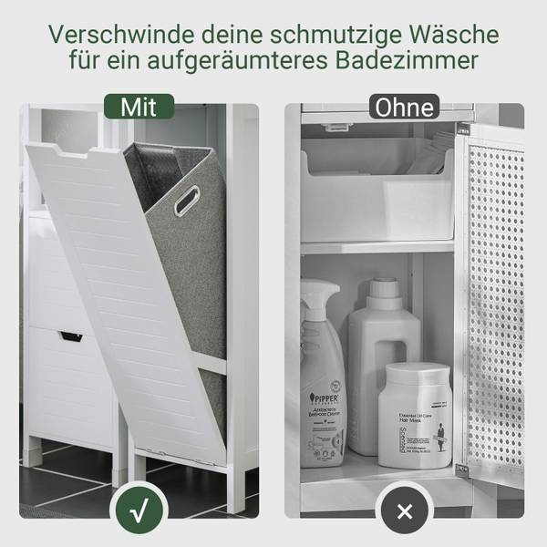 Hoge kast BZR123-W wit - plaatmateriaal op houtbasis - 30 x 145 x 30 cm