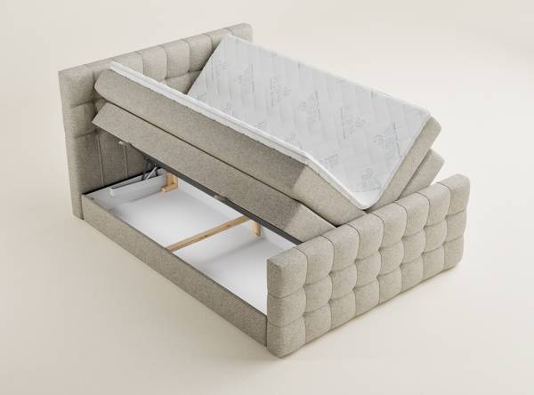 Lit à sommier Serene Beige - Largeur de la surface de couchage : 180 cm