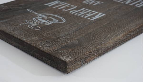 Planche murale Keep Calm shabby Marron - Paulownia - 31 x 41 x 2 cm