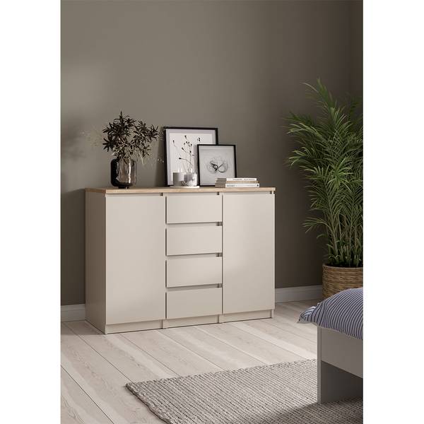 Sideboard Naia Braun - Holz teilmassiv - 121 x 91 x 50 cm