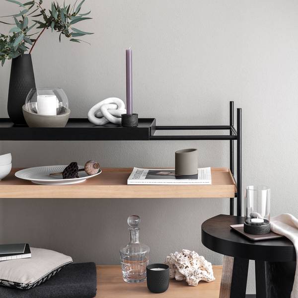 Kerzenhalter Manufacture Rock Home Schwarz - Keramik - 7 x 5 x 7 cm