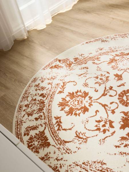 Teppich Suki Creme - Orange - 120 x 120 cm