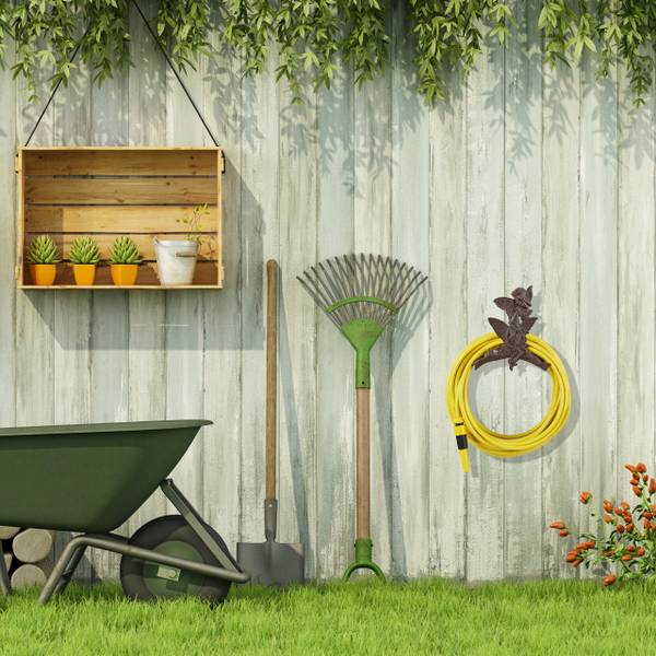 Schlauchhalter mit Motiv Braun - Gusseisen - 24 x 24 x 15 cm