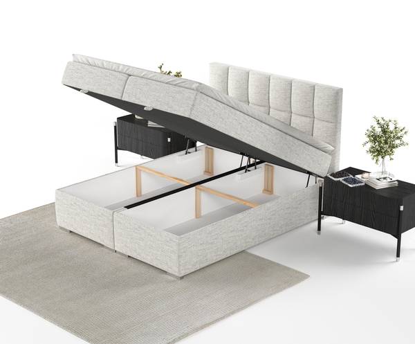 Boxspringbett Essence mit Topper Grau - Liegefläche Breite: 160 cm