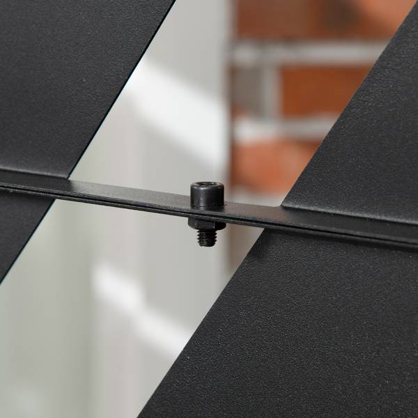 Outdoor Sichtschutzständer 844-633V00BK Braun - Metall - 45 x 198 x 122 cm