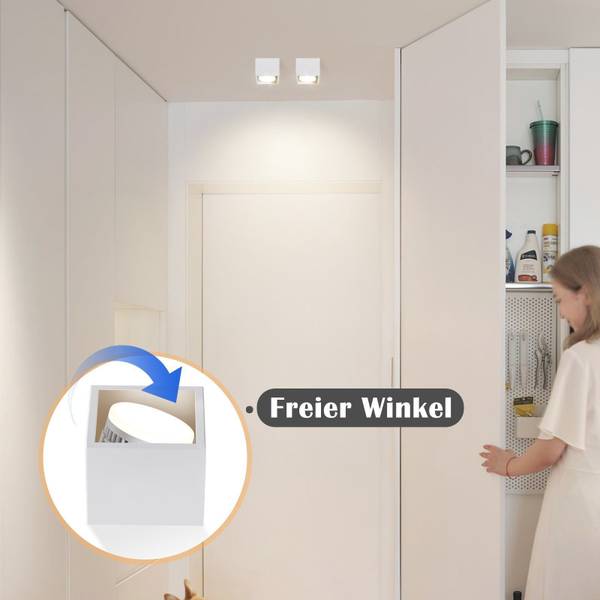 spot plafond LED Qfhh Blanc - Fer - 10 x 8 x 10 cm