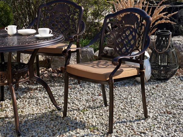 Gartenset SALENTO 8-tlg Beige - Braun - Metall - 64 x 93 x 53 cm
