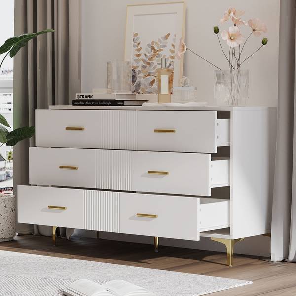 Sideboard Braxuins Weiß - Holzwerkstoff - 120 x 76 x 40 cm