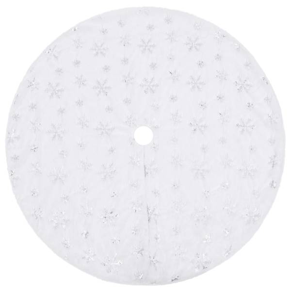 Jupe de sapin de noël 3009786 Blanc - Cuir synthétique - 122 x 1 x 122 cm