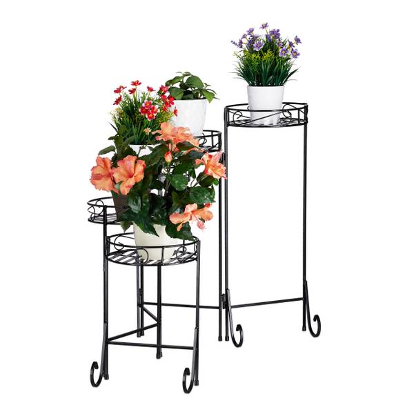 Plantenrek metaal 5 etages zwart - ijzer - 125 x 65 x 23 cm