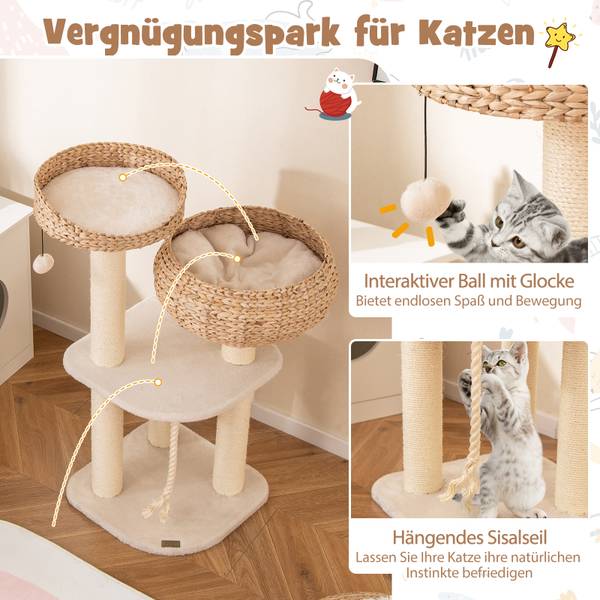 Kratzbaum BE9697ITDE Beige - Holzwerkstoff - 45 x 104 x 45 cm