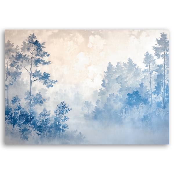 Wandbild wald nebel morgen natur 120 x 80 cm