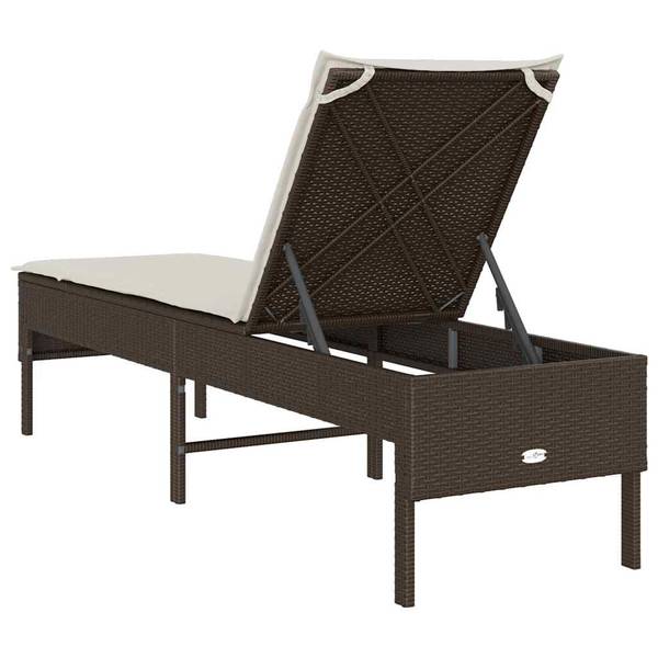 Chaise longue 3044400 Marron - Blanc crème