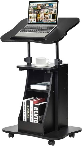 Laptoptafel ON32739NWNL zwart - plaatmateriaal op houtbasis - 40 x 110 x 55 cm
