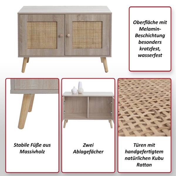 Commode M40 bruin - plaatmateriaal op houtbasis - 80 x 56 x 30 cm