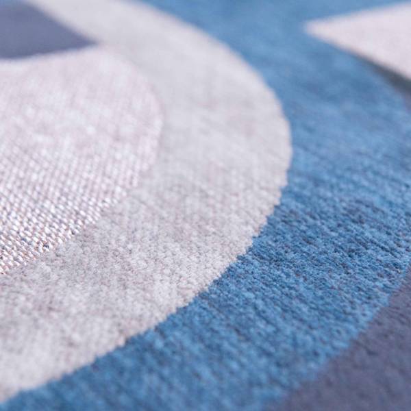 Teppich Module, Drinnen/Draußen waschbar Blau - Textil - 80 x 1 x 250 cm