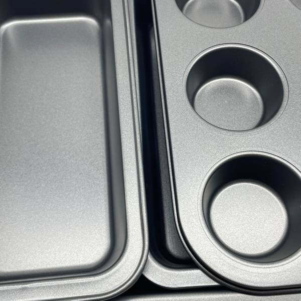 4-teiliges Backformen Set Grau - Stahl - 42 x 6 x 29 cm