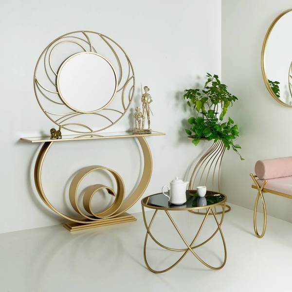 Beistelltisch Santiago Gold - Metall - 60 x 45 x 60 cm