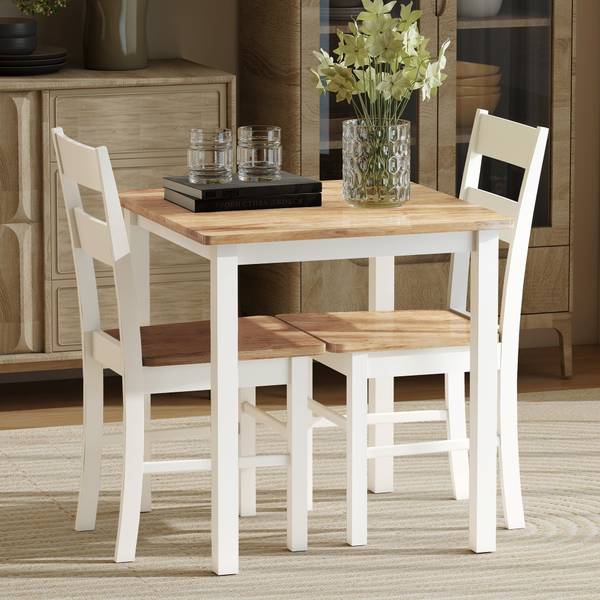 Esstisch Stühle Set 83A-P032 Weiß - Gelb - Holzwerkstoff - 69 x 75 x 69 cm