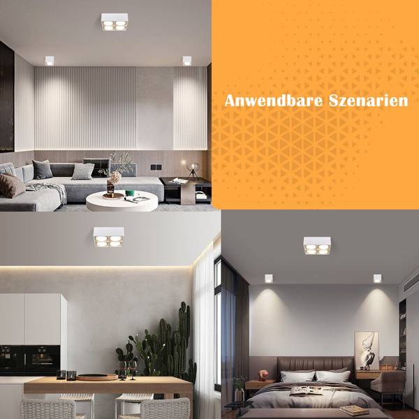 Led Plafondlamp Howard met 4 lichtbronnen wit - metaal - 20 x 9 x 20 cm