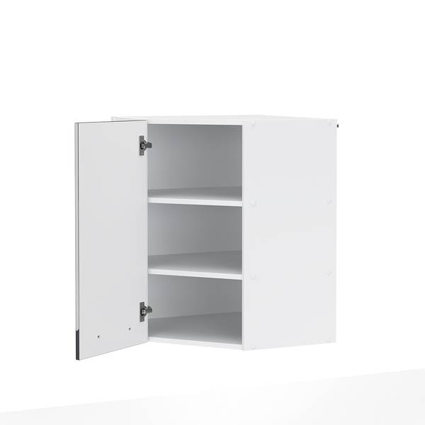 Hoek hangkast Fame-Line 33530 hoogglans antracietkleurig - wit