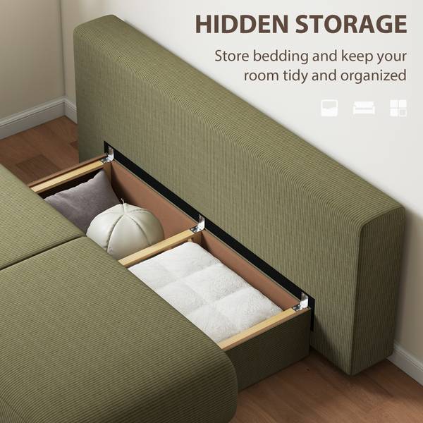 Schlafsofa 83F-023V00DG Beige - Dunkelgrün