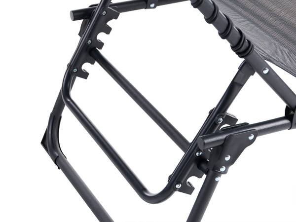 Gartenliege AMBATO Schwarz - Metall - 58 x 30 x 188 cm