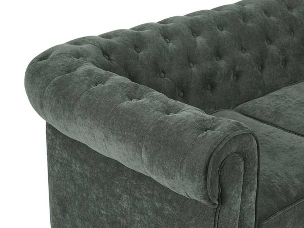 Couchgarnitur CHESTERFIELD 3er-Set Grün - Textil - 88 x 72 x 205 cm