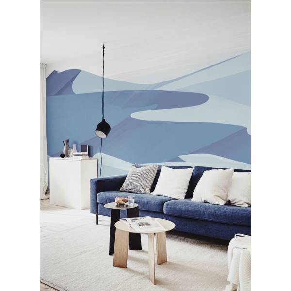 Papier peint  Dunes Bleu - Largeur : 255 cm