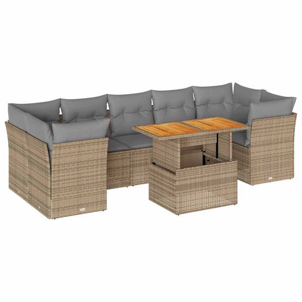 Garten-Lounge-Set 3036974-3 (8-teilig) Beige - Hellgrau
