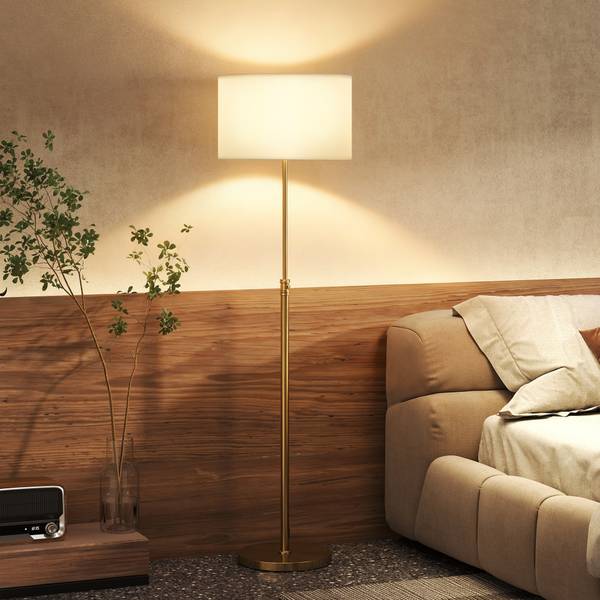 Staande lamp B31-625V91GD goud - linnen - staal - 40 x 168 x 40 cm