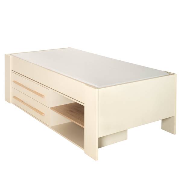Jugendbett Captain Beige - Massivholz - 101 x 62 x 207 cm