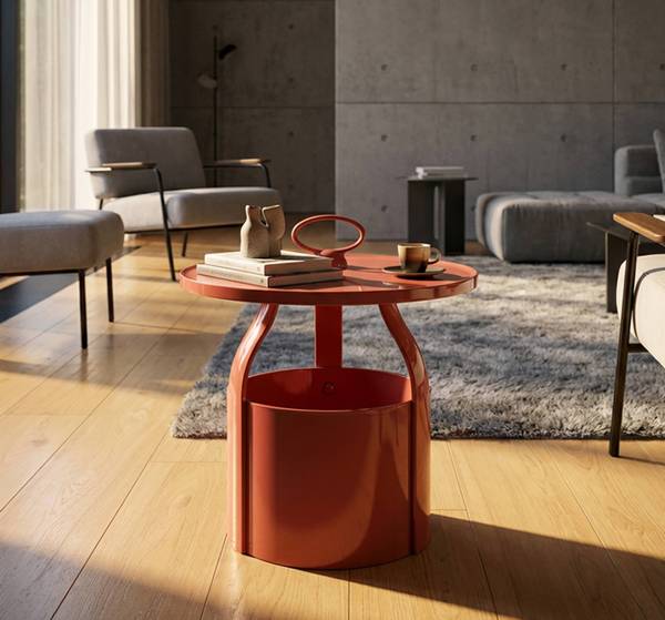 Table d'appoint Iris Rouge - Matière plastique - 44 x 43 x 44 cm