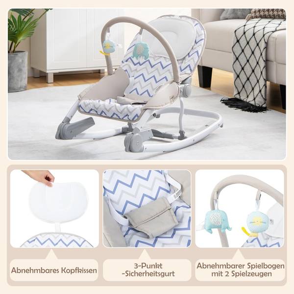 Babywippe NO32452 Grau - Metall - 43 x 59 x 82 cm
