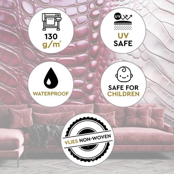 Papier peint, Peau de serpent rouge 150 x 105 cm