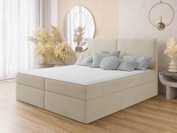Boxspringbett Claire Beige - Liegefläche Breite: 140 cm