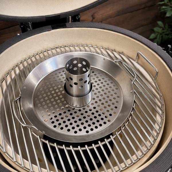 Hähnchenhalter für Kamado-Grill Silber - Edelstahl - 31 x 12 x 35 cm