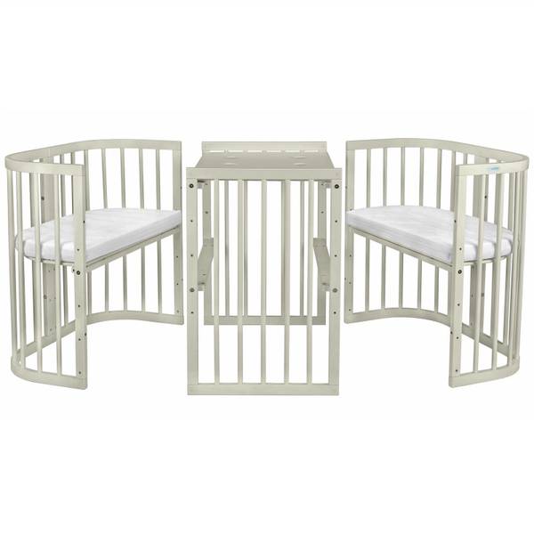 Babybett CLASSIC 7in1 2-tlg. Grün - Buche - 78 x 81 x 128 cm